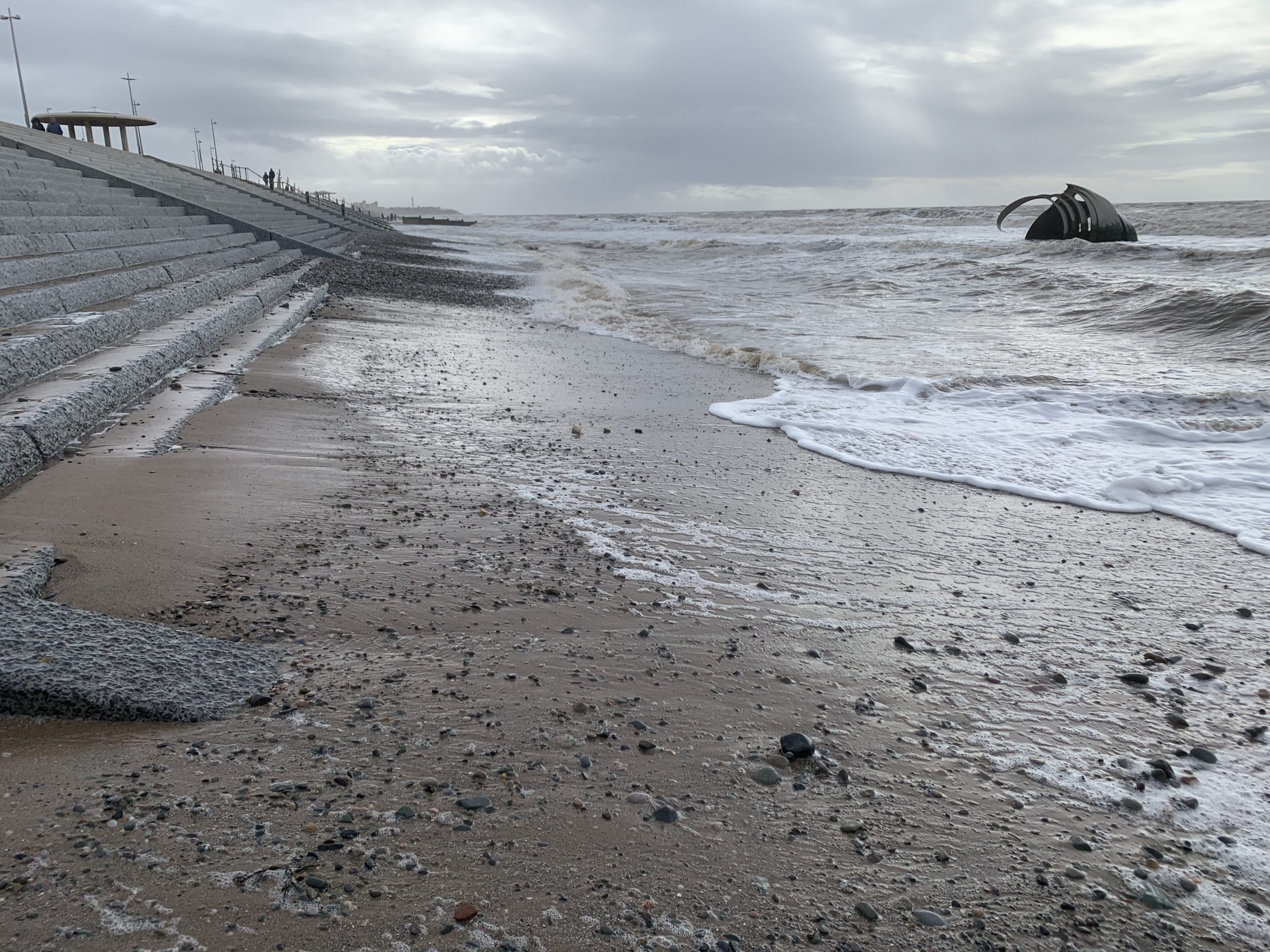 Grey February day at Cleveleys, Mary's Shell