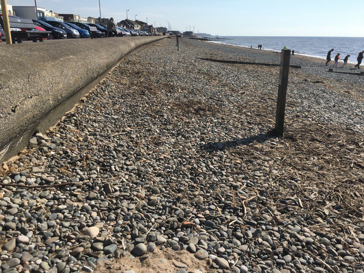 Stand on the fourth step down to take your photos at Coast Watchers Location 1, Rossall Beach